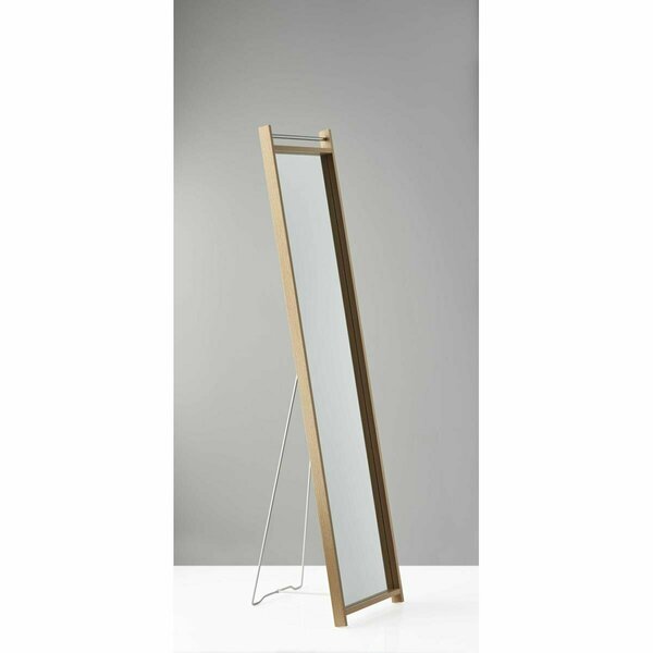 Homeroots Natural Wood Floor Mirror, 13 x 15.375 x 60.62 in. 372989